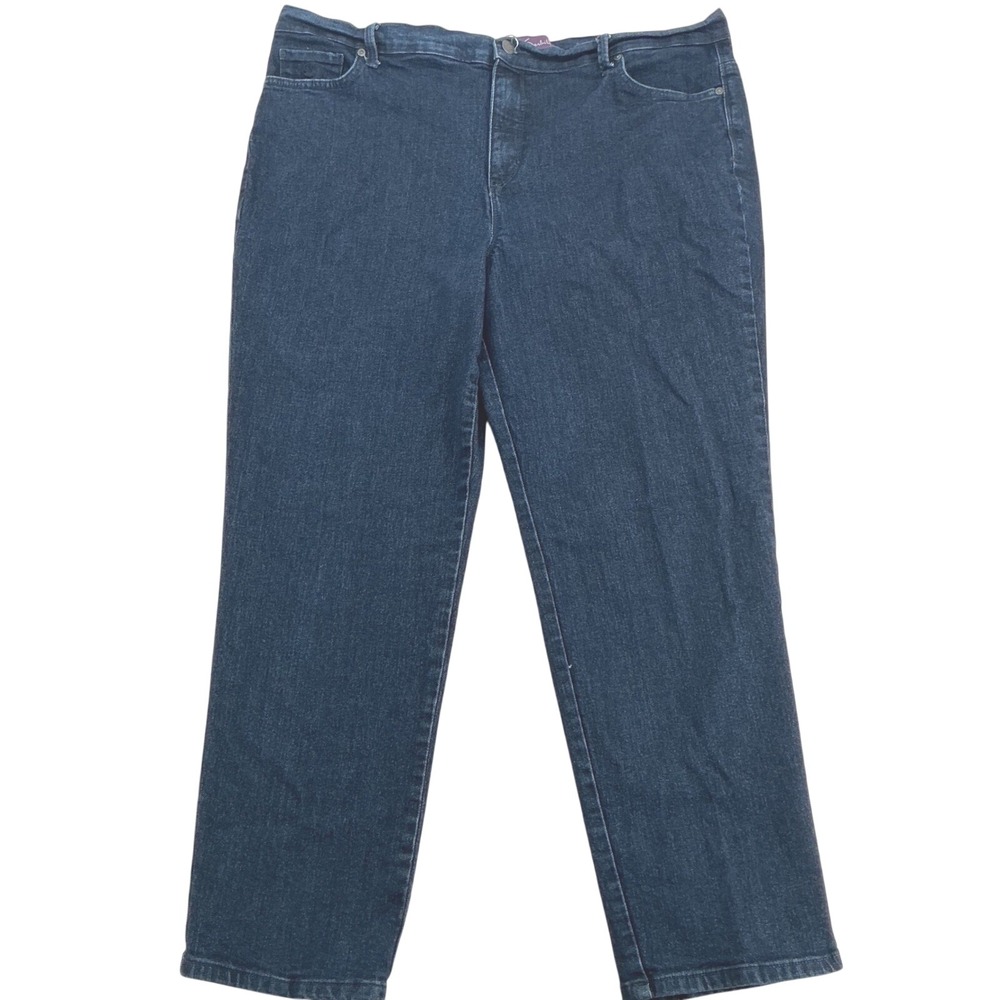 Gloria Vanderbilt Amanda Jeans Womens 18W Blue Dark Wash Straight Leg Classic